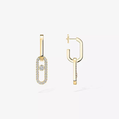 [Regal Jewels]Move Link Diamond Earrings