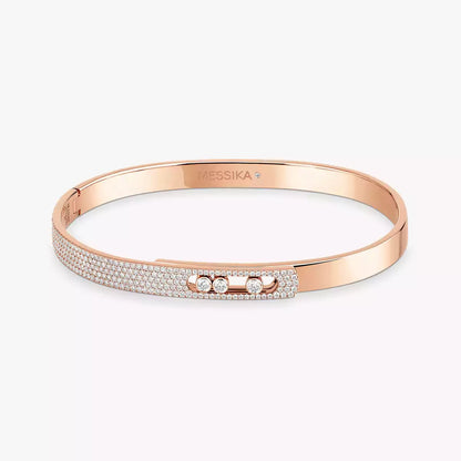 [Regal Jewels]Move Noa Rose Gold Pavé Diamond Bangle Bracelet