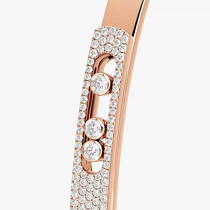 [Regal Jewels]Move Noa Rose Gold Pavé Diamond Bangle Bracelet