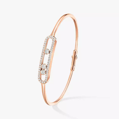 [Regal Jewels]Move Pavé Diamond Bangle Bracelet M