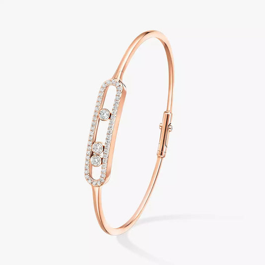[Regal Jewels]Move Pavé Diamond Bangle Bracelet M