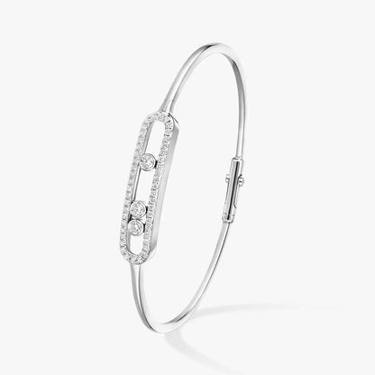 [Regal Jewels]Move Pavé Diamond Bangle Bracelet M