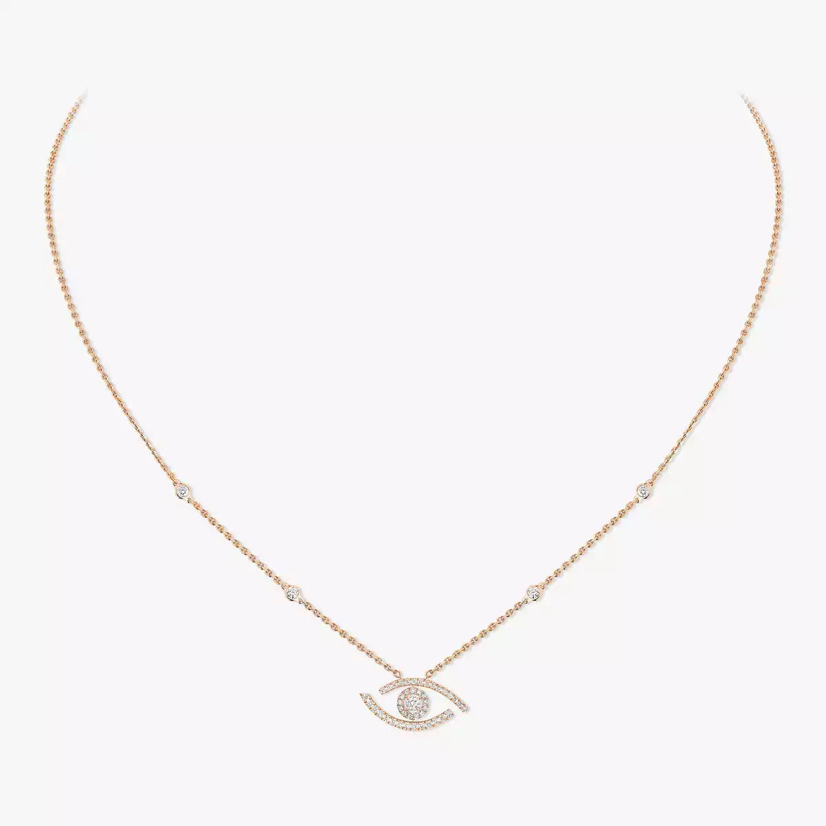 [Regal Jewels]Pave_ Diamond Necklace Lucky Eye