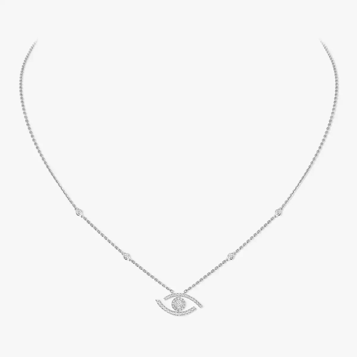 [Regal Jewels]Pave_ Diamond Necklace Lucky Eye