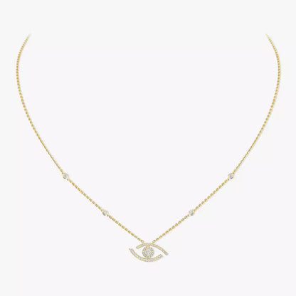 [Regal Jewels]Pave_ Diamond Necklace Lucky Eye