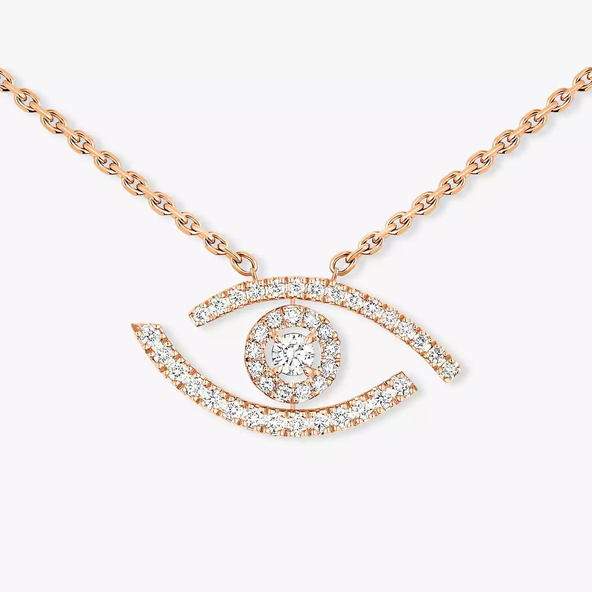 [Regal Jewels]Pave_ Diamond Necklace Lucky Eye