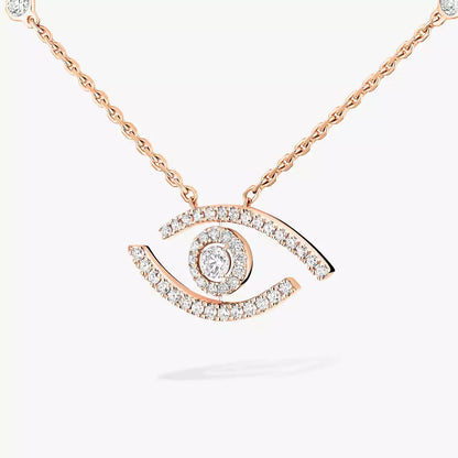 [Regal Jewels]Pave_ Diamond Necklace Lucky Eye