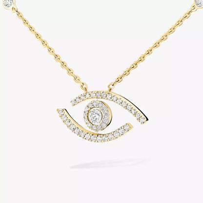 [Regal Jewels]Pave_ Diamond Necklace Lucky Eye