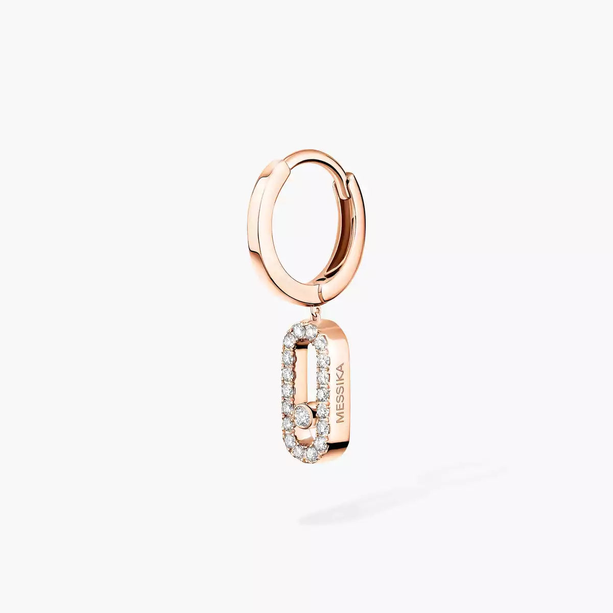 [Regal Jewels]Move Uno Single Diamond Hoop Earring