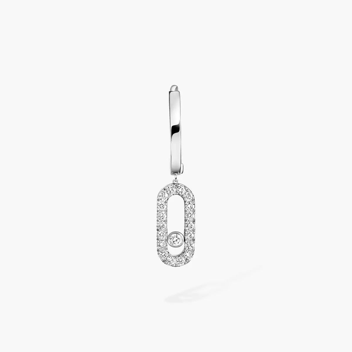 [Regal Jewels]Move Uno Single Diamond Hoop Earring