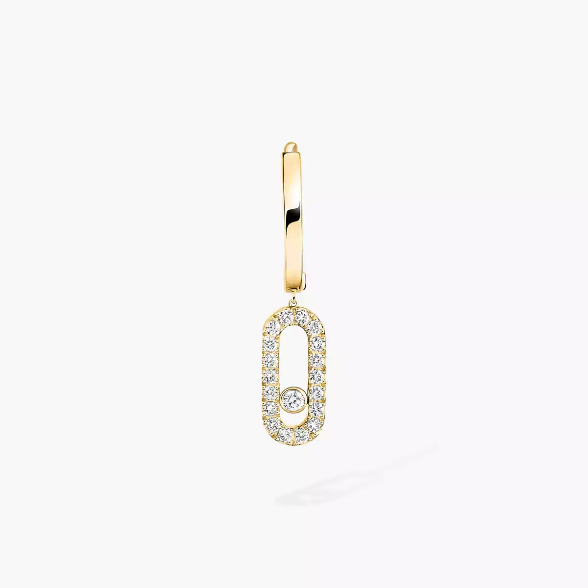 [Regal Jewels]Move Uno Single Diamond Hoop Earring