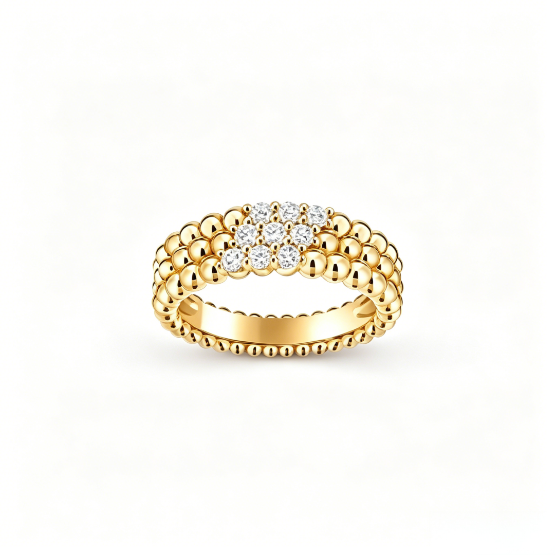 [Regal Jewels] THREE-ROW DIAMOND RING