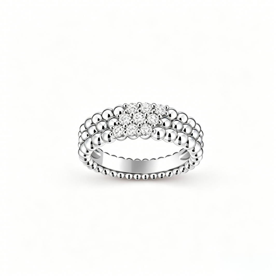 [Regal Jewels] THREE-ROW DIAMOND RING