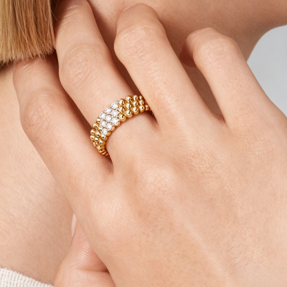[Regal Jewels] THREE-ROW DIAMOND RING