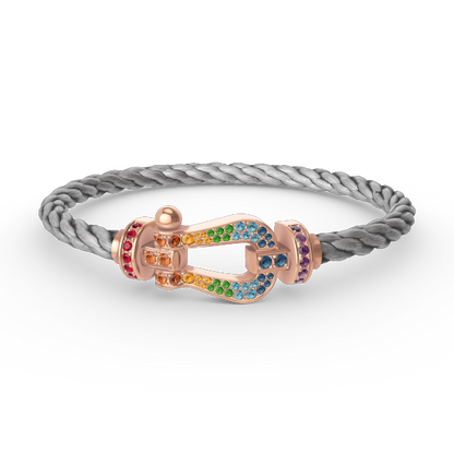 [Regal Jewels]FORCE LARGE HORSESHOE  COLORED DIAMOND BRACELET ROSE GOLD