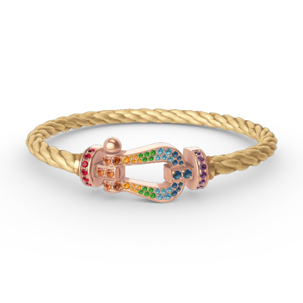 [Regal Jewels]FORCE LARGE HORSESHOE  COLORED DIAMOND BRACELET ROSE GOLD