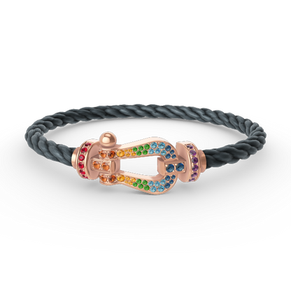 [Regal Jewels]FORCE LARGE HORSESHOE  COLORED DIAMOND BRACELET ROSE GOLD