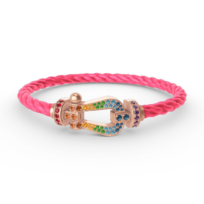 [Regal Jewels]FORCE LARGE HORSESHOE  COLORED DIAMOND BRACELET ROSE GOLD