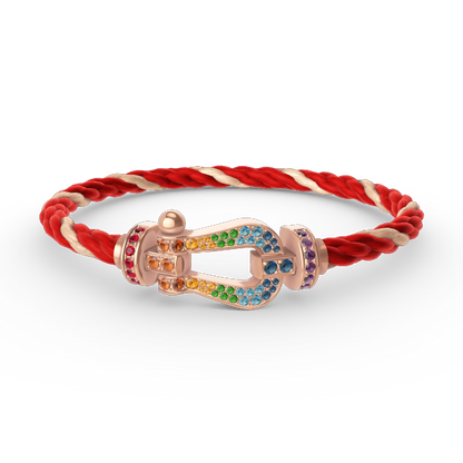 [Regal Jewels]FORCE LARGE HORSESHOE  COLORED DIAMOND BRACELET ROSE GOLD