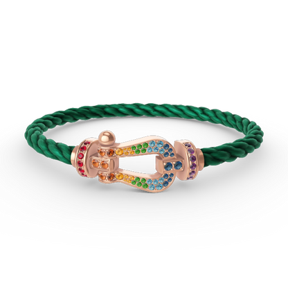 [Regal Jewels]FORCE LARGE HORSESHOE  COLORED DIAMOND BRACELET ROSE GOLD