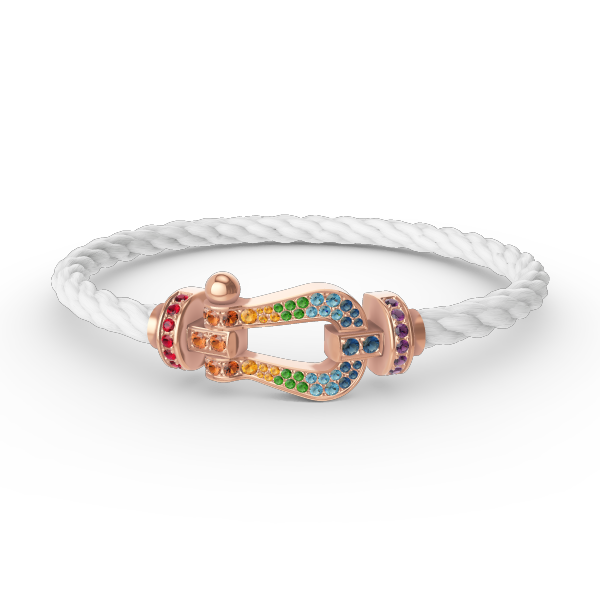 [Regal Jewels]FORCE LARGE HORSESHOE  COLORED DIAMOND BRACELET ROSE GOLD