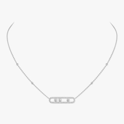 [Regal Jewels] Move Pave_ Rose Gold Diamond Necklace