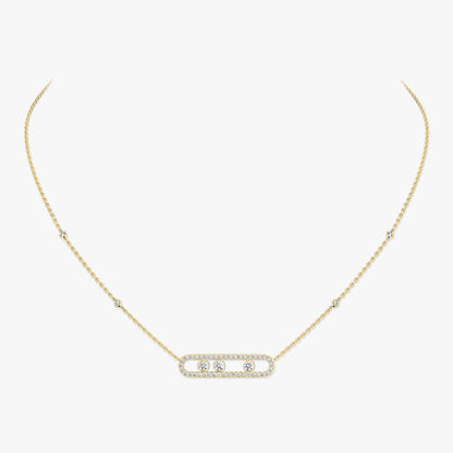 [Regal Jewels] Move Pave_ Rose Gold Diamond Necklace