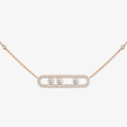 [Regal Jewels] Move Pave_ Rose Gold Diamond Necklace