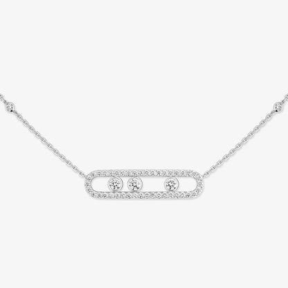 [Regal Jewels] Move Pave_ Rose Gold Diamond Necklace