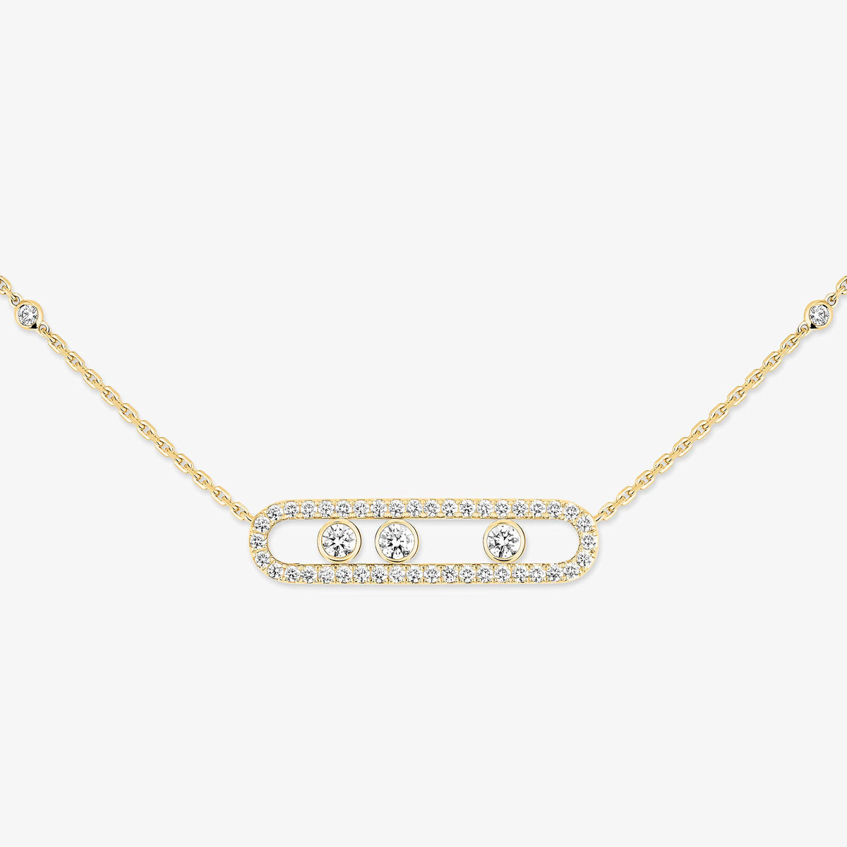 [Regal Jewels] Move Pave_ Rose Gold Diamond Necklace