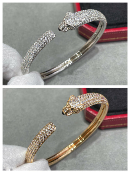 [Regal Jewels]PANTHERE FULL DIAMOND OPEN BRACELET