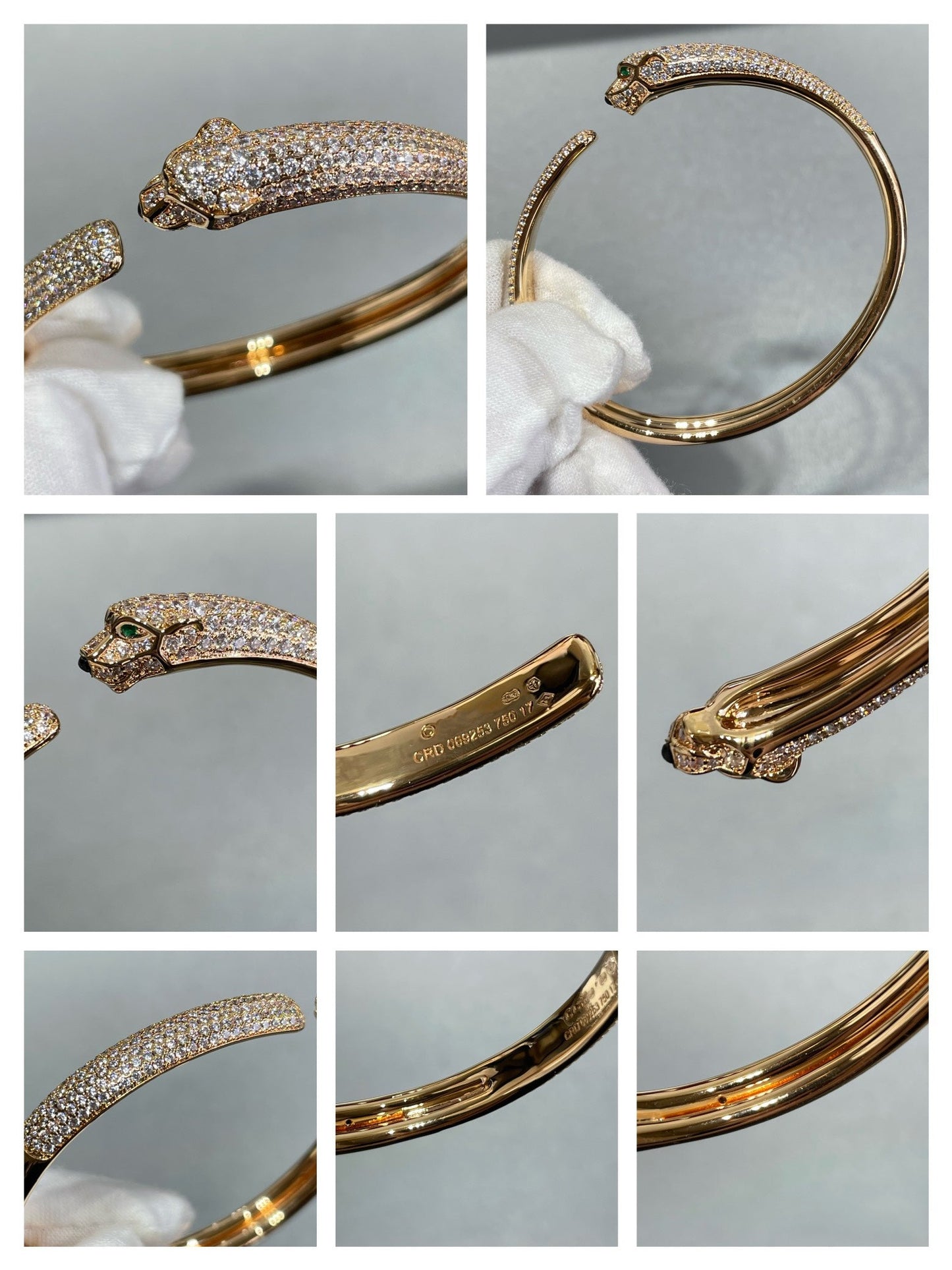 [Regal Jewels]PANTHERE FULL DIAMOND OPEN BRACELET