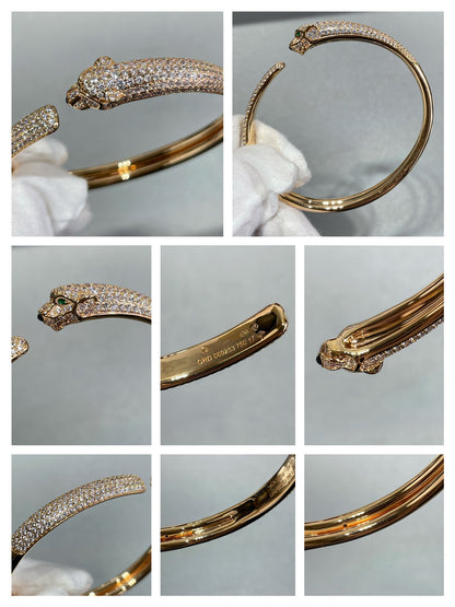 [Regal Jewels]PANTHERE FULL DIAMOND OPEN BRACELET